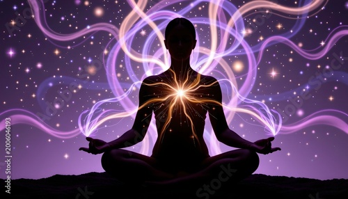 Cosmic Light Trails Over Tranquil