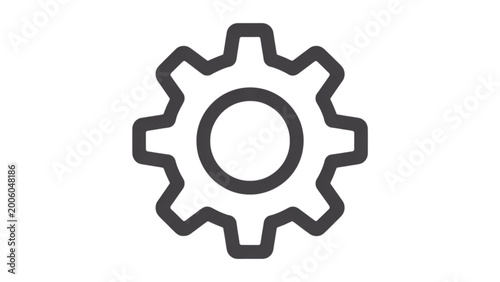 Simple gear icon with teeth in minimalist design Vector