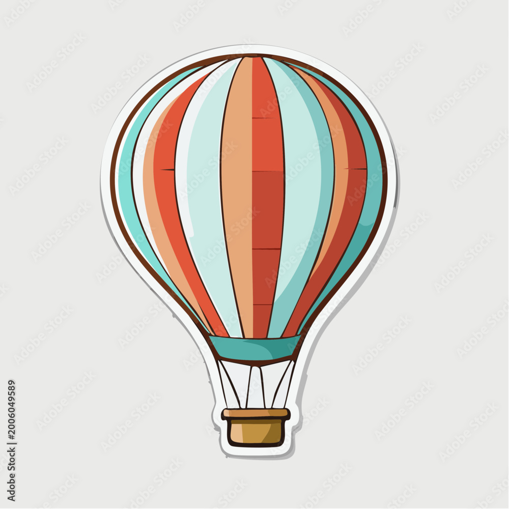 Fototapeta premium Colorful Hot Air Balloon Illustration