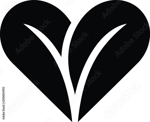 Konstfotografi Black and white yin and yang symbol with smooth gradient and thick outlines circ