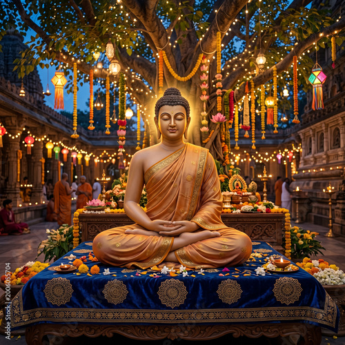 Meditating Buddha Statue in...