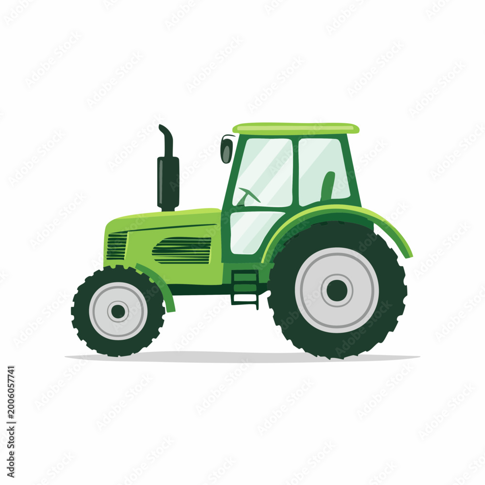 Obraz premium Green Tractor Illustration