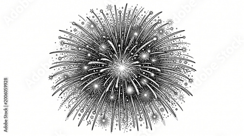 Fotografía Festival Fireworks Detailed Graphic