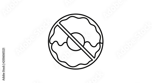 Foto Prohibited Donut Icon No Food.