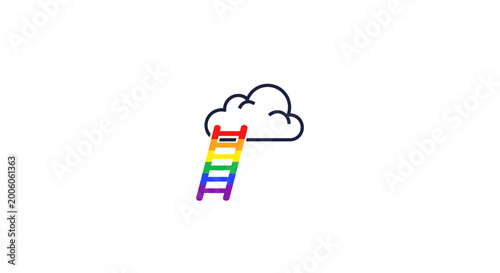 Foto Rainbow Ladder to Cloud.