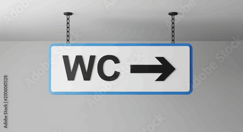 Fotografie Restroom Sign with Arrow.