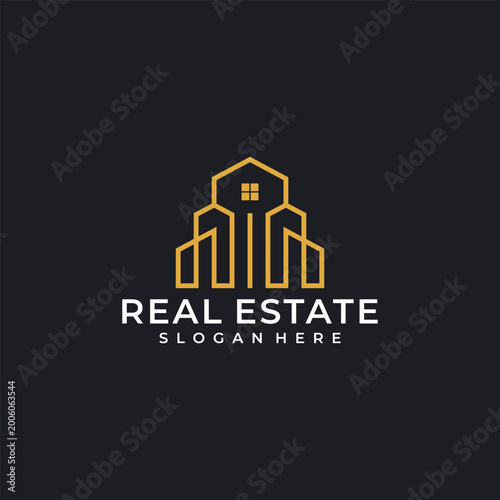 Inspirational real estate building logo design bundle