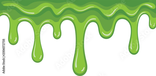 Bild auf Leinwand Green toxic slime dripping down abstract liquid pattern background for horror or science fiction concepts vector design