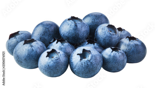 Photos Pile of ripe plump blueberries, isolated on transparent background