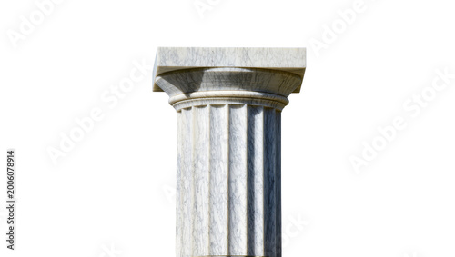 Photos Marble Doric column with fluted shaft, isolated on transparent background