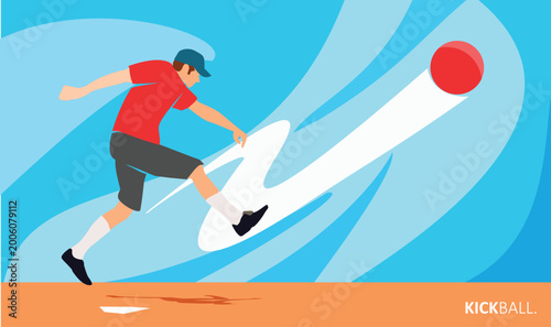 Принти на полотні Great attractive editable and memorable vector kickball poster for competition a
