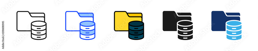 Obraz premium Folder Backup Icon Collection With Multiple Styles