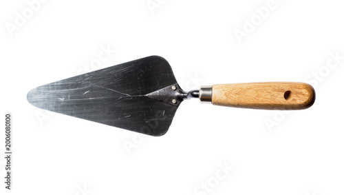 Quadro su tela Metal trowel with wooden handle, isolated on transparent background