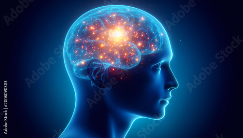 3D Anatomy Illustration Illustration of Human Brain Activity