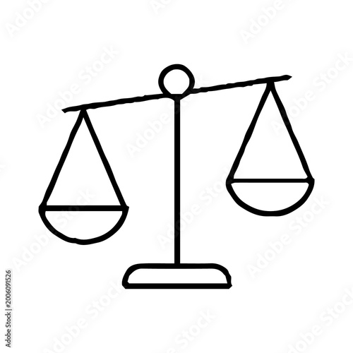 Balance Scale Line Icon Justice Law Equality and Legal Concept