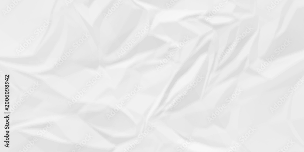 Fototapeta premium Creased paper parchment white blank page detail wrinkle blank white canvas. old paper crumple texture wrinkle. parchment empty letter texture.