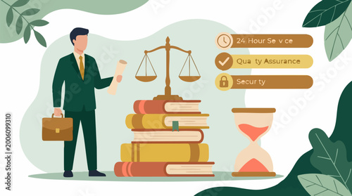 Obraz na płótnie Legal professional and justice system concept with business services icons