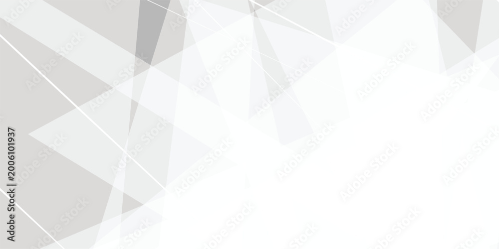 Obraz premium Abstract white and gray background with texture pattern, layered geometric triangle shapes and geometric background with overlapping transparent polygon shapes in light gray and white tones .