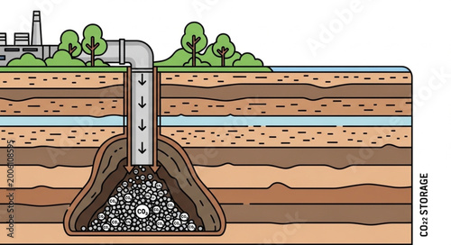 Illustration of underground coal mining process and extraction.