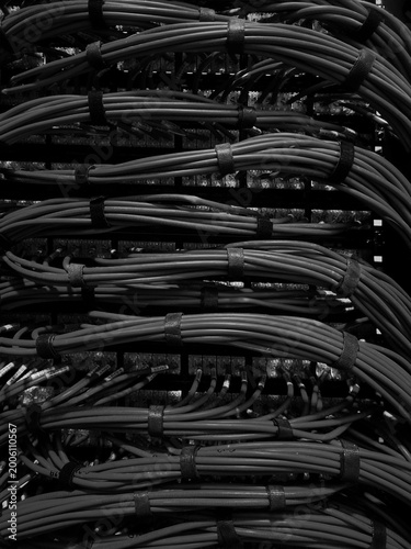 abstract internet cable on dark background 