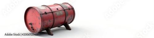 Aged steel oil drum, white background, clipping path included , environmental impact, white background, petroleum