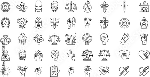 Photos Social Justice, Human Rights, and Conflict Icons Set