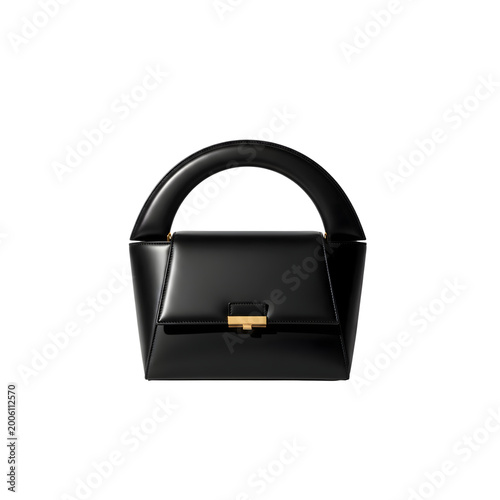 Elegant black handbag isolated on transparent background a stylish fashion accessory for modern women