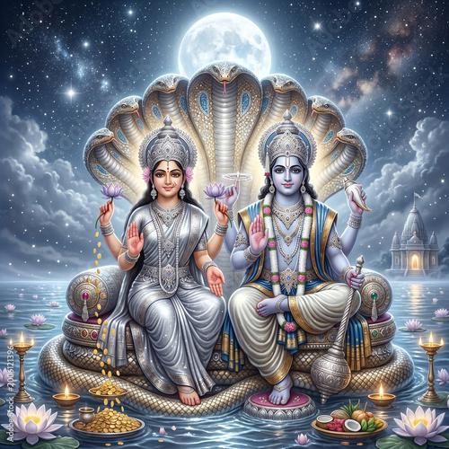 Lord Vishnu and Goddess Lak...
