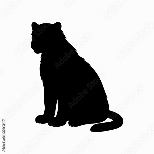 Black silhouette cat sitting