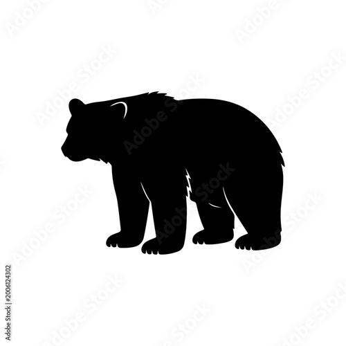 Black bear silhouette standing strong