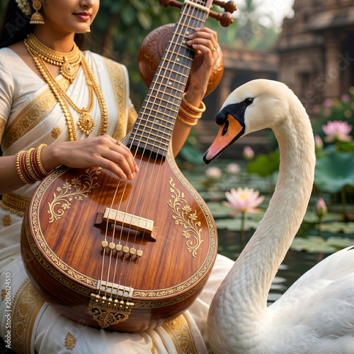 Goddess Saraswati Playing V...