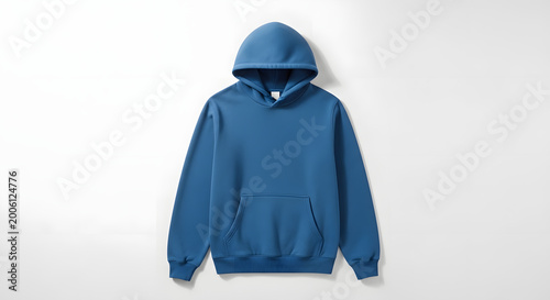 Blue Hoodie Front Minimal Clean Background