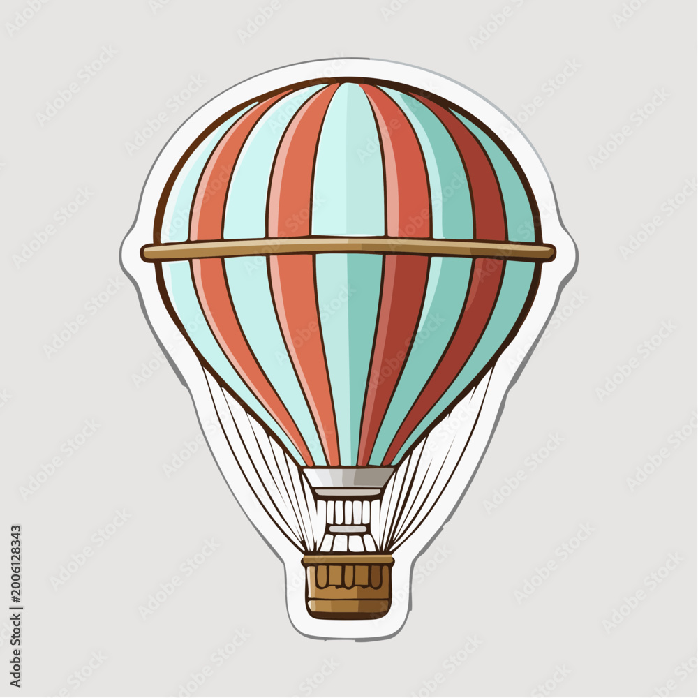 Fototapeta premium Vintage Hot Air Balloon Illustration