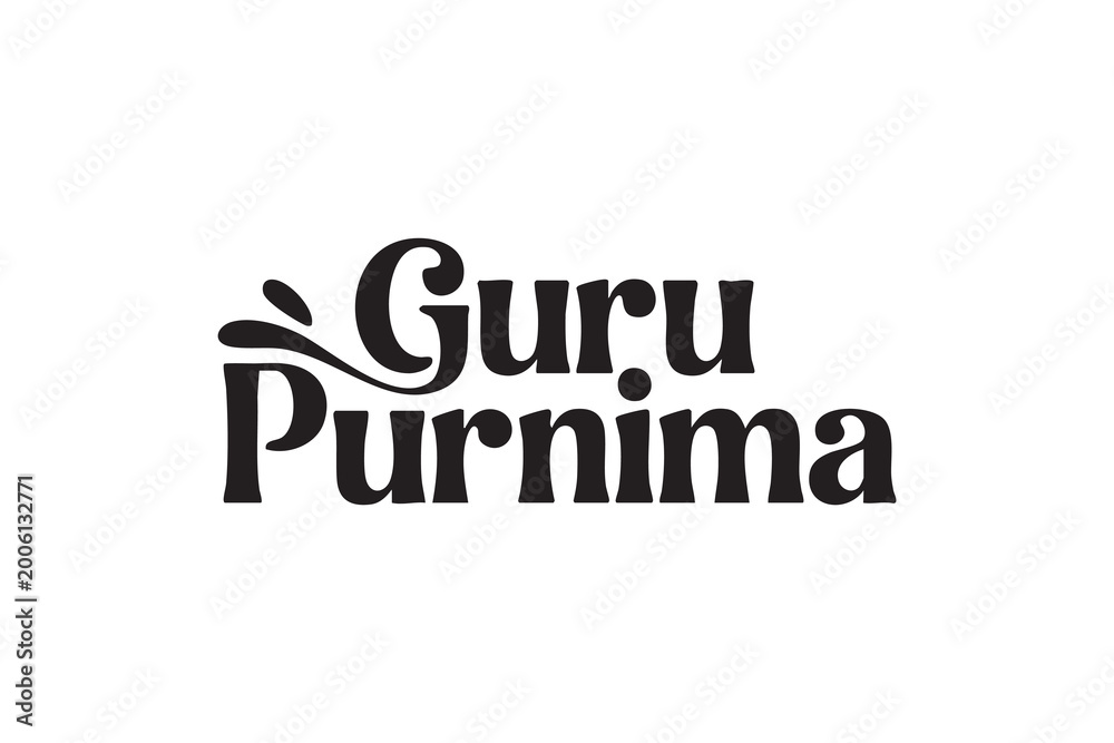Fototapeta premium Guru Purnima Typography Elegant Calligraphy & Lettering Designs