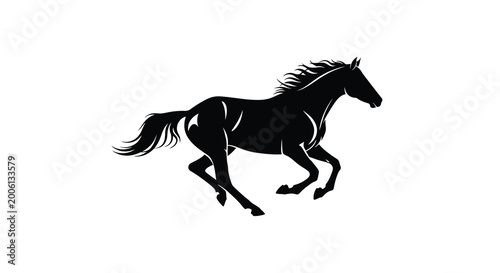 Photos galloping horse silhouette on transparent background high quality