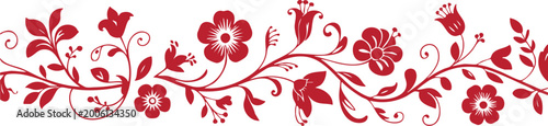 Black and White Floral Border Seamless Design