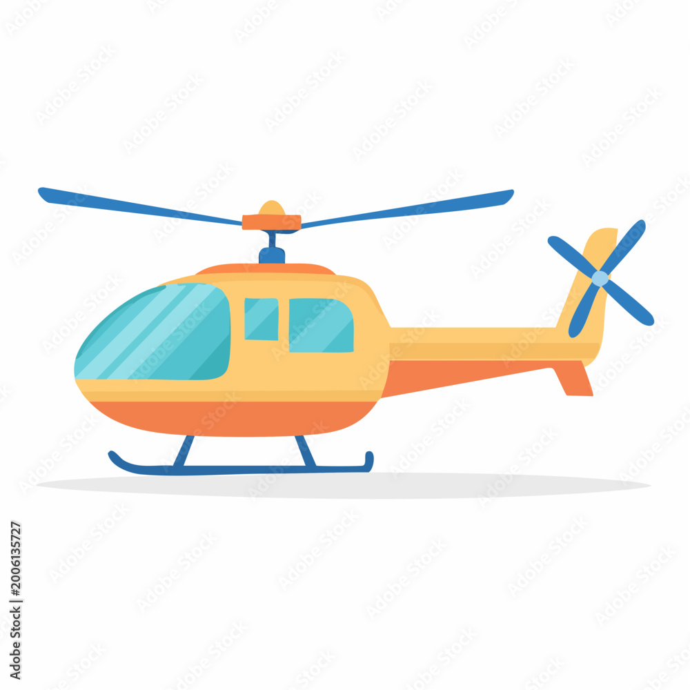 Fototapeta premium Cartoon Helicopter Illustration