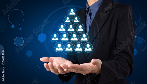 Organizational Hierarchy Pyramid Leadership Management Visuals