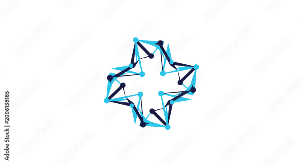 Obraz premium Abstract Geometrical Shape Illustration Suitable For Technology And Healthcare Concepts