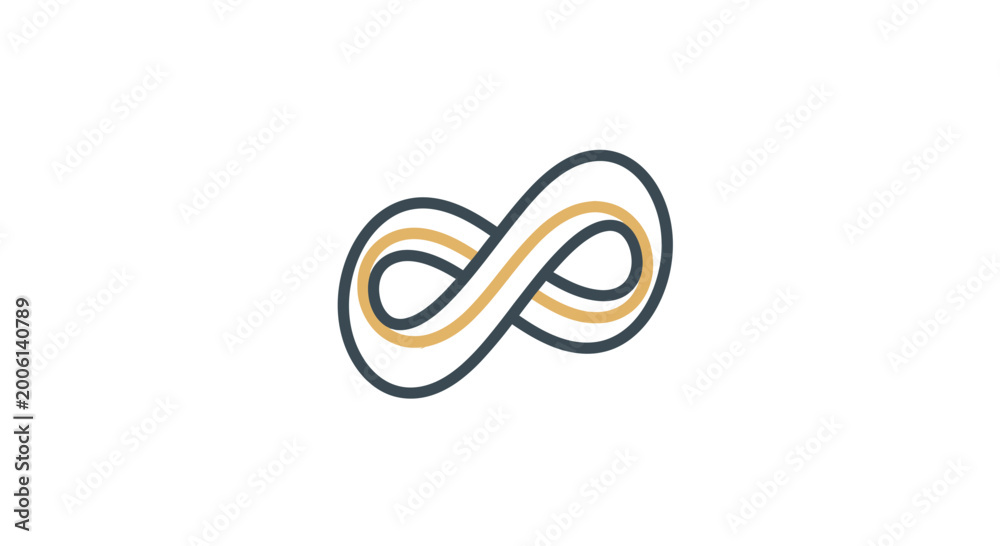 Naklejka premium Abstract Infinity Symbol: Modern Loop and Continuous Line Graphic on White Background Design
