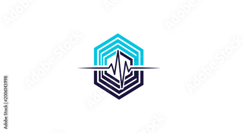 Free Download Abstract Pulse and Hexagon Design Representing Modern Healthcare and Technology - GFXLoad