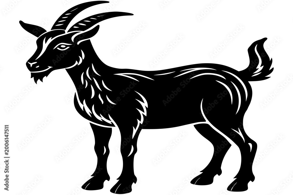 Fototapeta premium goat vector illustration, goat silhouette vector