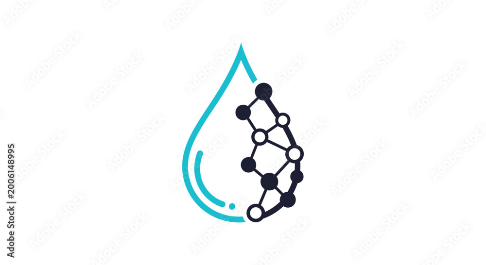 Obraz premium Abstract Water Molecule Depiction Illustrating Innovation and Scientific Concepts