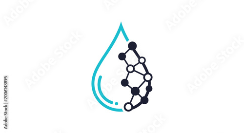 Abstract Water Molecule Depiction Illustrating Innovation and Scientific Concepts
