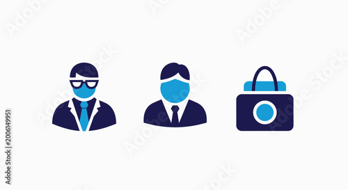 Business customer profile icons and shopping bag with location pin symbol for retail demographic targeting and e-commerce marketing e commerce business customer shopping e-commerce demographic