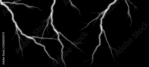 Photos Bright lightning bolts illuminate dark night sky, electrifying storm phenomena, powerful natural electricity, dramatic thunderous event, intense energy discharge