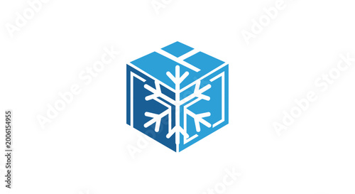 Chilled Delivery Icon Depicting a Frozen Package Ideal for Logistics and Services