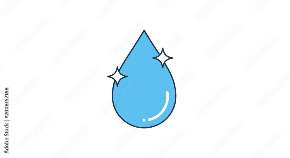Obraz premium Clean Water Drop Symbol Vector Illustration for Purity and Freshness Concept Design