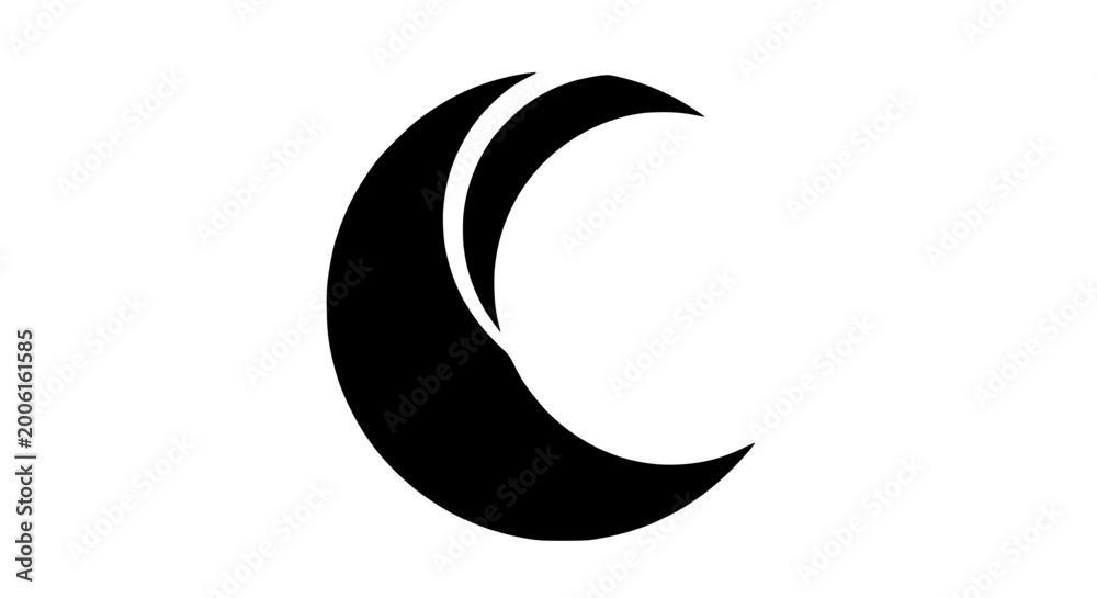 Obraz premium Abstract Crescent Moon Logo Design