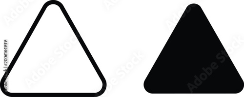 Tablou pe pânză Two rounded triangle icons consisting of one open outline and one solid filled g